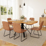 HIPIHOM Extendable Dining Table Set for 6 People, 47.2"-63" Kitchen Table