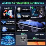 2026 Android Tablet with Gemini AI, 12GB+64GB+1TB Expand, 10.2inch Tablet