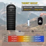 BUERTS Down Sleeping Bag for Adults. 680FP Ultralight Portable, Backpacking Sleeping Bag for Hiking, Camping, Mountaineering, expeditions and Backpacking. with Compression Sack