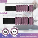 INDEPANDIA Wrist & Ankle Weights for Women and Men, 2lbs Pair Adjustable Silicone Weighted Bangles for Arm & Leg Workouts, Dusty Orchid