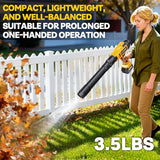V-MODEST Leaf Blower Cordless, 800,000 RPM Compact Leaf Blowers Battery Powered Brushless with 2 * 4.0Ah Batteries, Lightweight Electric Leaf Blower for Yard