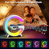 2025 New Mini LED Table Lamp, Wireless Charging Atmosphere Lamp, Bluetooth Speaker, Dimmable Night Light, Bedside Lamp, (White)