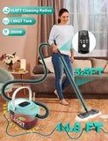 Zerpyor Steam Mop, 19 in 1 Detachable Steam Cleaner, 54OZ Tank, 10S Heat-up, Pressurized Deep Cleaning Steamer, 3-Level Temp & 221°F for Floors, Carpets, Tiles, BBQ grill, Car, Window (MINT GREEN)