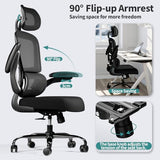 TRALT Office Chair Ergonomic Desk Chair, 330 LBS Home Mesh Office Desk Chairs with Wheels (Black)