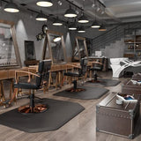 OmySalon Salon Mat for Hair Stylist 4’x5’ Anti Fatigue Barber Floor Mat with Round Base