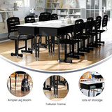 Flash Furniture Metal Student Desk with Open Book Box, Gray, 5-Pack