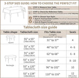 UWWGKK 55"x120" Sage Green Damask Tablecloth Waterproof French Vintage