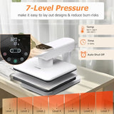 Dual Auto Heat Press Machine for T-Shirts, 360° Swing Away Heat Press with Auto Press Release for Sublimation Pillows