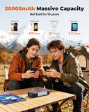 BLAVOR Solar Power Bank with Hand Crank and 4 Cables, 20000mAh Wireless Portable Charger with USB C & Camping Light, 20W Fast Charging Battery Pack for iPhone, iPad, Samsung, All Mobile Phones