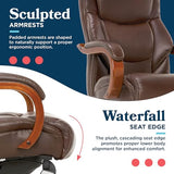 La-Z-Boy Delano Big & Tall Executive Office Chair, Ergonomic Mid-Back Body Pillow Lumbar Support