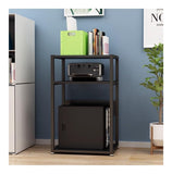 PXIWDAN Printer Stand Removable Printer Stand Office 3-Layer Fax Machine Scanner Shelf Living Room with Non-Slip Feet for Office(A)