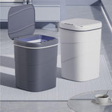 BXFIRS PP Material Household Intelligent Garbage Bin Kitchen Living Room Bedroom Sensing Trash Can(OneColor,22 * 22.5 * 33.5cm)