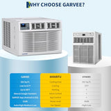 Garvee 8000 BTU Window Air Conditioner with Heat, Window Mounted AC Unit and Heater Combo with Dehumidifier & Fan for Apartment, Living Room, Bedroom, Rooms Up to 350 Sq. ft, APP & Remote Control