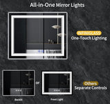 72"x36" LED Bathroom Mirror with Lights,Anti-Fog,3 Color Modes
