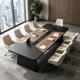 8FT Conference Table with Push-Pull Charging Station, Rectangular Conference Room Table for 8-12 People