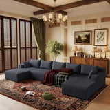 Flexible Combination Cloud Sectional Boneless Couches with Double Chaise