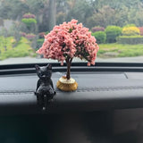 RCAGCAT Cat Desk Figurines, Computer Monitor Miniature Cat Desk Set for Office, Rearview Mirror, Home Decor