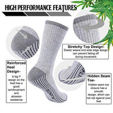Sunew 6 Pairs Women Wicking Viscose Made from Bamboo Socks,Athletic Indoor Sport Running Workout Crew Cushioned Wicking Moisture Hiking Cycling Work Bamboo Fiber Socks Grey S