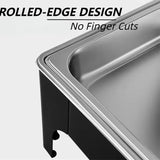 DSCJMY Chafing Dishes for Buffet,9.5QT High Grade Chafing Dish Buffet Set,Black Visualized Lid & Smooth Edges & Fuel Frame,Food Warmers for Parties Buffet for Wedding/Event,4 Pack