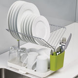 Joseph Joseph Y-rack Dish Rack and Drainboard Set with Cutlery Organizer Drainer Drying Tray Large for Kitchen, White