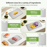 Titanium Cutting Board Set of 3, Titanium Cutting Boards for Kitchen, 100% Double-Sided Titanium Cutting Boards, Separate Raw and Cooked Food Areas, Non-Toxic, Dishwasher Safe (S+ M + L)