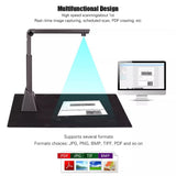 QERTYHJK Portable A3 Adjustable High Speed Book Image Document Camera Scanner 8 Mega-Pixel Max with OCR Function LED Light