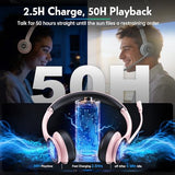 Wireless Headsets with Microphone, Ultra Lightweight& 50+ Playtime, Wireless Headset for Cell Phones
