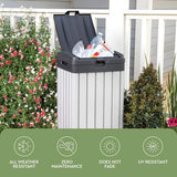 38‑Gallon Outdoor Trash Can – Resin Patio Garbage Bin with Locking Lid & Easy‑Clean