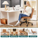 OLIXIS Criss Cross Chair with Wheels Wide Cross Legged Office Desk Vanity Chair Comfy Fabric Armless Adjustable