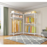 VIPEK X1 Expandable Clothes Rack Heavy Duty Adjustable from 2' to 3'5" with Flexible Shelves and Hanger Rods Metal Garment Racks, White