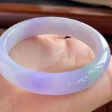 Certificate Natural Purple Jade Bangle Bracelet for Women Good Luck Wealth