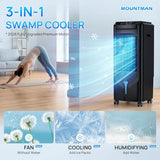 Swamp Cooler, 1800 CFM Windowless Portable Air Conditioners with 4.2 Gal Water Tank, 120° Swing,12H Timer,3 Modes & 3 Speeds,4 Ice Packs, Evaporative Air Cooler for Room,Bedroom,Office,Black