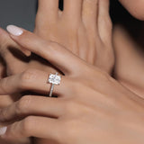 MSBLUE 2ct Radiant Cut Moissanite Engagement Ring, Size 8