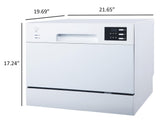 SPT SD-2225DWA Energy Star Countertop Dishwasher with Delay Start & LED – White