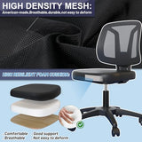 Swivel No Arms Small Home Desk Chair Without Arms for Computer with Height Adjustable Lumber Support and Rotatoable Wheels for Small Spaces