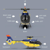 RC Helicopter Model, EC-135 1/36 2.4G 6CH Direct Drive RC 3D/6G Helicopter Model with 2507 Brushless Motor and 6-Axis Gyroscope (RTF Version)