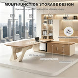 71 inch L Shaped Executive Desk with 2 Drawers, Modern Large Computer Desk