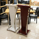Curved Metal Lectern Podium - Black Floor Standing Pulpit for Office, School, Church & Conference - Durable, Sleek Design Perfect for Presentations & Public Speaking