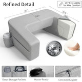 Soft Lap Desk Pillow for Laptop,Ultimate Lap Pillow with Cup Holder Pocket,Comfort Laptop Lap Desk for Bed