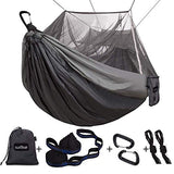 Sunyear Camping Hammock, Portable Single & Double Hammock with Net, 2 Person Hammock Tent with 2 * 10ft Straps, Best for Outdoor Hiking Survival Travel