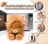 2Pcs Highland Cow Stuffed Animals, Microwavable Stuffed Animal Adorable Fluffy Highland Cow Plush for Warmth Comfort, Heatable Coolable Lavender Scent Toy, Cute Soft Plushies Gift for Kid Boys & Girls