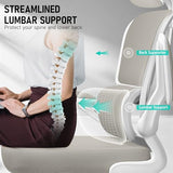 BESTFAIR High Back Ergonomic Office Chair, Breathable Mesh Desk Chair with Lumbar Support, Adjustable Headrest (LightGray, 1Pack)