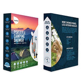 Ivation Portable Camping Shower | Compact Handheld & Hands-Free Rechargeable Outdoor Shower Head & Cleaning System w/ 3.7V Pump, 6-Ft Hose, Bidet Head, Removable Filter, Multiuse Hook & USB Cable