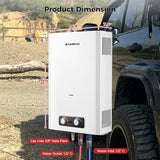 CAMPLUX Tankless Water Heater, 5.28 GPM Propane Water Heater Camping, Outdoor for Cabin, Off-grid, Tiny House & Mobile Home, 136,000 BTU, BD528