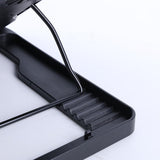 Five Fan Laptop Cooling Pad Stand Metal Adjustable Black USB Hub