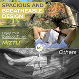 Miztli Camping Hammock -Portable Hammock w/Spacious Net & Tree Straps w/Adjustable Loops, Double and Single Hammock for Outdoor, Indoor, Hiking and Travel