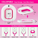 YYYSITZ Sitz Bath, Electric Sitz Bath for Hemorrhoids, Sitz Bath for Toilet Seat, Postpartum Care Pan for Women, Yoni Hip Bath Basin, Sits Bath Soak Salts Tub, Vaginal Wash Bowl, Foldable, Pink