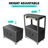 DNA Motoring Steel AV Cart with Extra Storage Cabinet