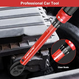 ATsafepro 3/8-Inch Drive Click Torque Wrench,Dual-Direction Adjustable,72-Tooth Dual Range Scales-5-50Ft-Lb/6.8-68Nm,Quick Release Ratchets