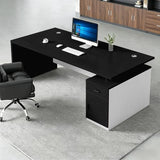WYBFCWY Executive Office Desk with Storage Cabinet,Large Computer Desk